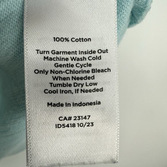 Talbots Tee Tie Short Sleeve Roundneck Sea-foam Green Cotton Size Small p - Picture 5 of 7